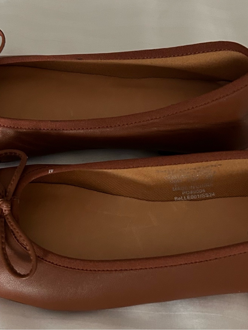 Quince Brown Leather Ballet Flats Women Minimalist Shoes Size 6 - Picture 3 of 6